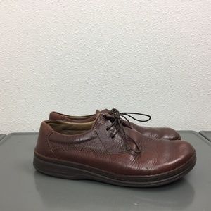 Birkenstock Cognac Brown Leather Lace Up Shoes 39